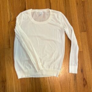 Calvin Klein s/p new without tag cream top with waffle sleeves and a sheer back